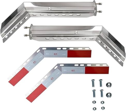 Torque Heavy-Duty Chrome Mud Flap Hanger Set for Semi Trucks, 30" Length, 2" Bolt Spacing, Spring Loaded, 45-Degree Angled Design, w/ 2 Aluminum Reflectors in Saudi Arabia