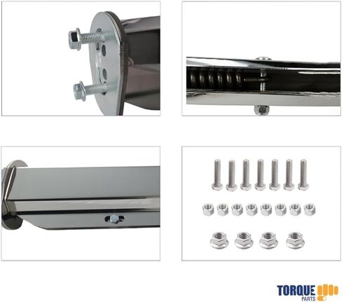 Torque Heavy-Duty Chrome Mud Flap Hanger Set for Semi Trucks, 30" Length, 2" Bolt Spacing, Spring Loaded, 45-Degree Angled Design, w/ 2 Aluminum Reflectors in Saudi Arabia