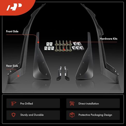 A-Premium Set of 4PCS Mud Flaps Splash Guards Mudguards Mudflaps with Hardware Kits Compatible with Chevrolet Camaro, 2014-2015, Coupe Convertible, Without Ground Effects, Front LH RH and Rear LH RH in Saudi Arabia