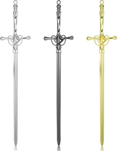 3 Pack Letter Openers, Stainless Steel Mail Opener Tool, Sword Letter Opener with Ergonomic Handle, Envelope Slitter Fancy Envelope Openers, Home and Office Mail Supplies(Gold, Silver, Black) in Saudi Arabia