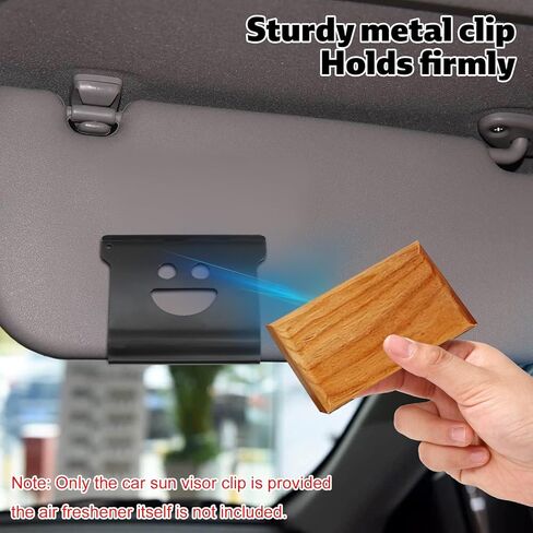 Car Air Freshener Visor Clip for Drift, Aluminum Alloy Black Car Sun Visor Clip Practical Auto Accessory for Easy Installation (Air Freshener Not Include) in Saudi Arabia