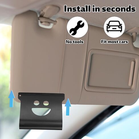 Car Air Freshener Visor Clip for Drift, Aluminum Alloy Black Car Sun Visor Clip Practical Auto Accessory for Easy Installation (Air Freshener Not Include) in Saudi Arabia
