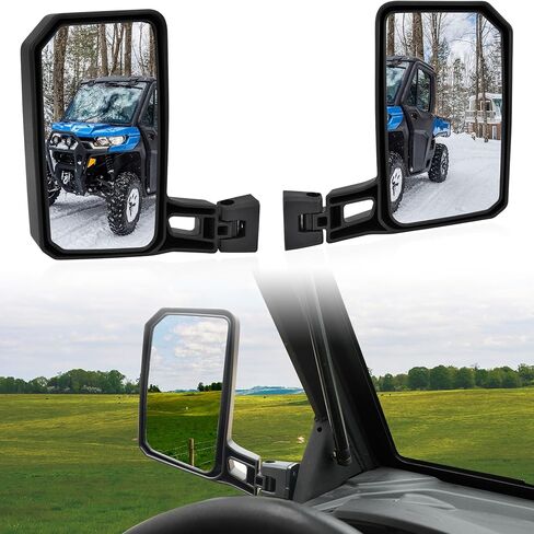 مرايا جانبية لـ Can Am Defender HD5 HD7 HD8 HD9 HD9 HD10 Max 2016+، سطح مرآة محدب كبير قابل للتعديل لـ Can-Am Defender بدون باب ونصف باب كامل، استبدل #715008100 in Saudi Arabia