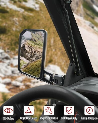 مرايا جانبية لـ Can Am Defender HD5 HD7 HD8 HD9 HD9 HD10 Max 2016+، سطح مرآة محدب كبير قابل للتعديل لـ Can-Am Defender بدون باب ونصف باب كامل، استبدل #715008100 in Saudi Arabia