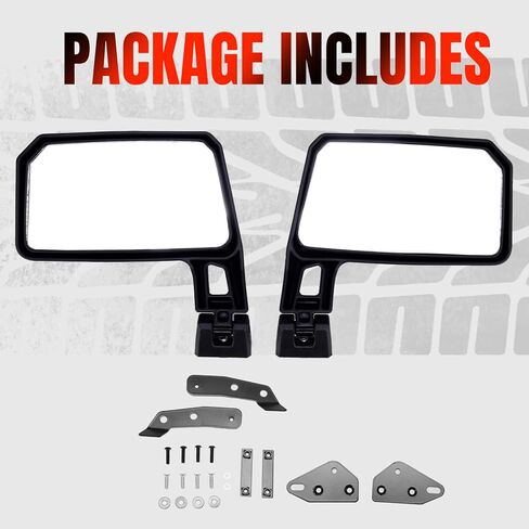 Wider Adjustable Side Mirrors for Can Am Defender Accessories 2016-2025, Wider Convex Break-Away Side Rearview Mirrors for Can-Am Defender HD5 HD7 HD8 HD9 HD10, Replace #715008100, 2pcs in Kuwait