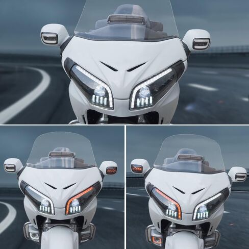 ONE.K.S دراجة نارية LED بدوره إشارات الرؤية الخلفية المرايا الجانبية ضوء لF6B Goldwing GL1800 2001-2017 دخان عدسة دراجة نارية عكس مصباح مرآة مع إشارات بدوره وDRL الذهب الجناح GL1800 الملحقات in Kuwait