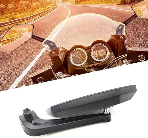 Shakas 2 PCS Motorcycle Rear View Mirrors, Reduce Blind Spot Adjustable Safety Reflective Side Mirror, M8 M10 Bolt Mount Modification Accessories, for Most Motorcycles Scooters ATVs (Black) in Saudi Arabia