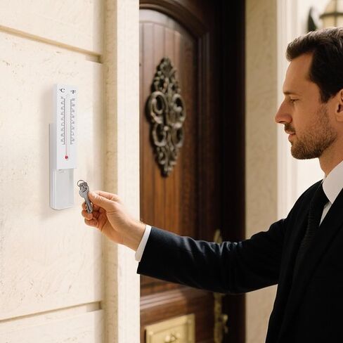 BarGifts إخفاء مفتاح ميزان الحرارة الخارجي صندوق تخزين مخفي للمفتاح الاحتياطي، مفتاح صندوق البريد داخلي أو خارجي مثبت على الحائط لإخفاء المفاتيح لحديقة الفناء in Kuwait