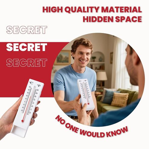 BarGifts إخفاء مفتاح ميزان الحرارة الخارجي صندوق تخزين مخفي للمفتاح الاحتياطي، مفتاح صندوق البريد داخلي أو خارجي مثبت على الحائط لإخفاء المفاتيح لحديقة الفناء in Kuwait