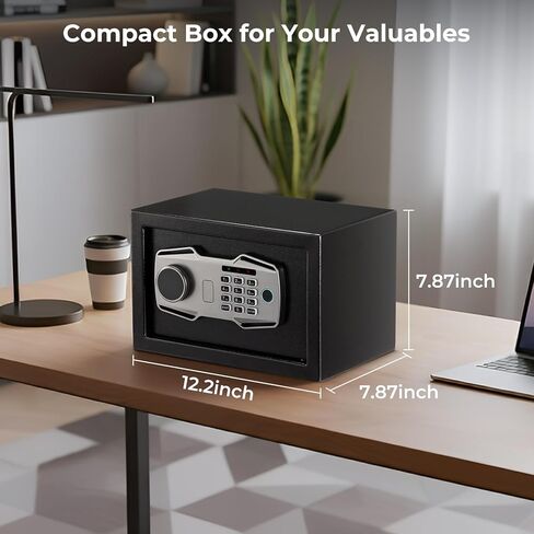 MUNBYN Biometric Fingerprint Safe with Alarm System, 3-Way Access Lock Box with Electronic Keypad, Display Screen & USB-C Port for Home & Office, Document, Jewelry and Cash Protection in Saudi Arabia