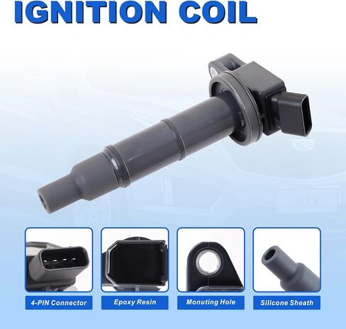 UF333 High-Performance Ignition Coils & Iridium Spark Plugs Set of 4 Compatible with 2001-2015 Toyota Camry/Corolla/RAV4/Highlander/Matrix/Solara, Scion tC/xB, Pontiac Vibe & Lexus HS250h 2.0L 2.4L L4 in Kuwait