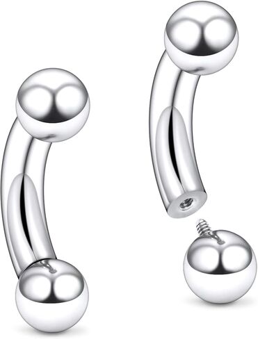 20G 18G 16G 14G 12G 8G 6G 4G 2G Astm F136 التيتانيوم موضوع داخلي ثقب الحاجب مجوهرات منحني الحديد العمودي Labret الشفاه Daith Rook أقراط السرة البطن زر خاتم ثقب المجوهرات in Kuwait