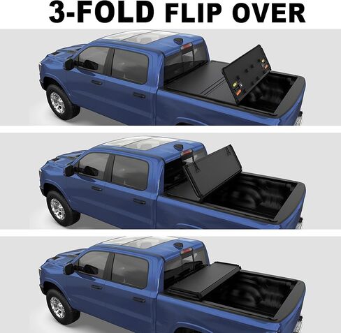 Tri-Fold Hard Truck Bed Tonneau Cover Fleetside Compatible with 2009-2026 Dodge Ram 1500/2019-2026 Classic On Top 5.8 FT Feed Aluminum 67.4 inch Bed Cover in Saudi Arabia