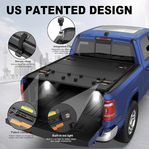 Tri-Fold Hard Truck Bed Tonneau Cover Fleetside Compatible with 2009-2026 Dodge Ram 1500/2019-2026 Classic On Top 5.8 FT Feed Aluminum 67.4 inch Bed Cover in Saudi Arabia