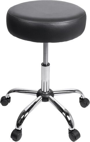 BodyMed Exam Stool – Rolling Stool for Dentists, Spas, & Healthcare Environments – Round Stool with 5 Casters – Adjustable Height from 18.5" to 25" – Easy to Assemble Stool with Wheels – Black in Kuwait