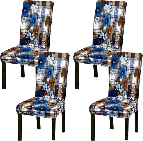 Stretch Dining Chair Covers Set of 4 Red Gold Skull Rose Pattern Washable Removable Elastic Chair Slipcovers for Dining Room Kitchen Hotel Banquet Home Decor Seat Protectors in Saudi Arabia