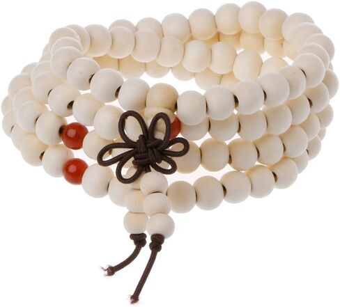 Natural Sandalwood 8mm Beads Bracelets 108 Wood Beads Buddha Prayer Jewelry in Saudi Arabia