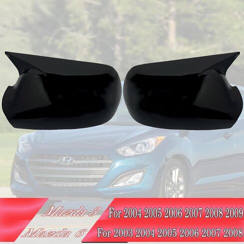 Side Mirror Cover,for 2004 2005 2006 2007 2008 2009 Mazda 3 &2003 2004 2005 2006 2007 2008 Mazda 6，2PCS Turn Signal housing Cover Sets car Accessories - Carbon Fiber in Saudi Arabia