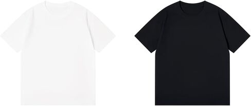 Soft 100% Cotton Short Sleeve Crewneck T-Shirt, 2-Pack Basic Tee for Men and Women, Casual Comfort Fit in Saudi Arabia