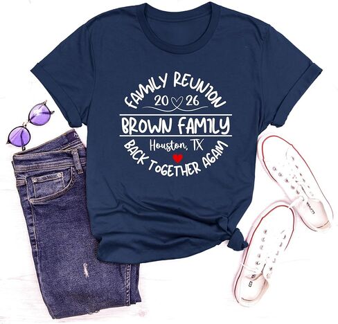 Family Reunion T-Shirts 2026, Love Family Reunion Shirt, Family Vibes 2026 T-Shirt, Custom Personalized Family Shirts for Reunion & Vacation Navy in Kuwait