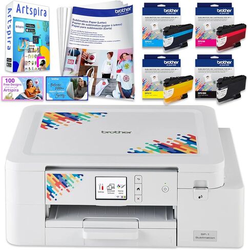 Brother SP-1 Sublimation Printer Bundle with PE900, Full Ink Set, 160 Sublimation Transfer Sheets, 50 Blanks, Tape and More in Saudi Arabia