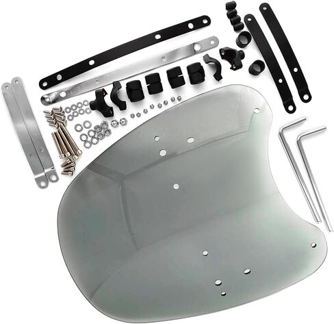 استبدال الزجاج الأمامي 18 × 16 بوصة لدراجة نارية Harley Davidson Honda Kawasaki سوزوكي ياماها V Star 1300 1100 950 650 زجاج أمامي للدراجة النارية رمادي دخاني in Kuwait