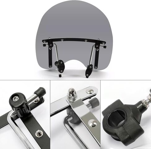 استبدال الزجاج الأمامي 18 × 16 بوصة لدراجة نارية Harley Davidson Honda Kawasaki سوزوكي ياماها V Star 1300 1100 950 650 زجاج أمامي للدراجة النارية رمادي دخاني in Kuwait