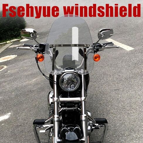 استبدال الزجاج الأمامي 18 × 16 بوصة لدراجة نارية Harley Davidson Honda Kawasaki سوزوكي ياماها V Star 1300 1100 950 650 زجاج أمامي للدراجة النارية رمادي دخاني in Kuwait