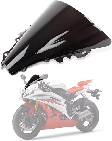 فقاعة مزدوجة للزجاج الأمامي من PSLER لـ YZF R6 600 2006-2007، أسود in Saudi Arabia