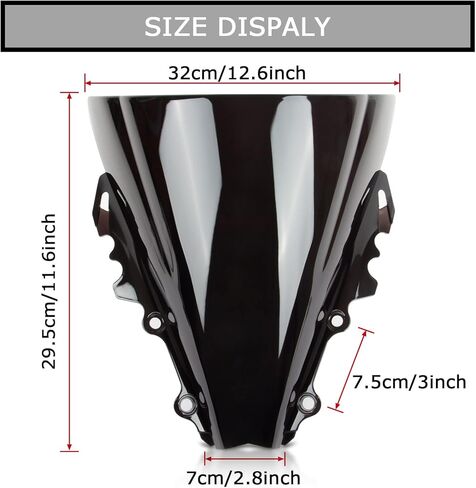 فقاعة مزدوجة للزجاج الأمامي من PSLER لـ YZF R6 600 2006-2007، أسود in Saudi Arabia
