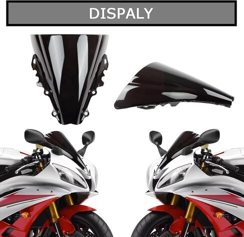 فقاعة مزدوجة للزجاج الأمامي من PSLER لـ YZF R6 600 2006-2007، أسود in Saudi Arabia