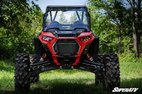 SuperATV Heavy Duty Clear Scratch Resistant Full Windshield for 2018-2021 Polaris RZR XP Turbo S / 2019-2021 XP 4 Turbo S | 1/4" Thick Polycarbonate | Includes Pre-installed Bulb Seal in Saudi Arabia