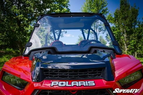 SuperATV Heavy Duty Clear Scratch Resistant Full Windshield for 2018-2021 Polaris RZR XP Turbo S / 2019-2021 XP 4 Turbo S | 1/4" Thick Polycarbonate | Includes Pre-installed Bulb Seal in Saudi Arabia