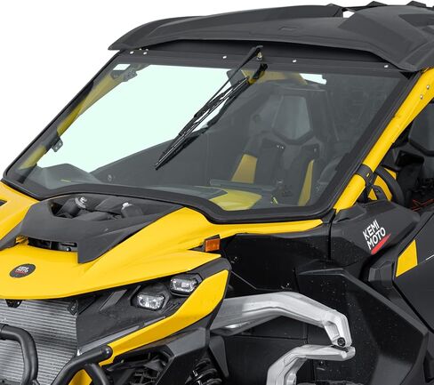 KEMIMOTO Front Full Glass Windshield Compatible with Can-Am Maverick R X RS Max X 2024-2026, DOT Approved Laminated Safety Glass, Scratch Resistant Than Polycarbonate, Includes Manual Wiper in Saudi Arabia