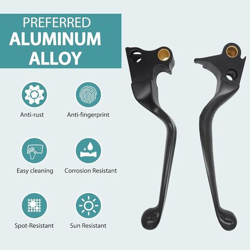 Premium Aluminum Motorcycle Brake & Clutch Lever Compatiable with Harley Dyna XL Sportster 883 1200 Softail Fat Boy Road King 1996-2003 - Safety, Corrosion-Resistant, Smooth Brake, Black in Saudi Arabia