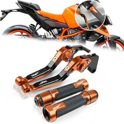 ل Duke 390 Duke 250 Duke 200 Duke 125 2025 قابل للتعديل للطي مخلب رافعة عدة سكوتر الفرامل مخلب رافعة مقبض Duke 390/250/200/125 2024-2025 دراجة نارية الملحقات (برتقالي أسود برتقالي) in Kuwait