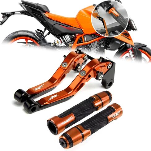 ل Duke 390 Duke 250 Duke 200 Duke 125 2025 قابل للتعديل للطي مخلب رافعة عدة سكوتر الفرامل مخلب رافعة مقبض Duke 390/250/200/125 2024-2025 دراجة نارية الملحقات (برتقالي أسود برتقالي) in Kuwait