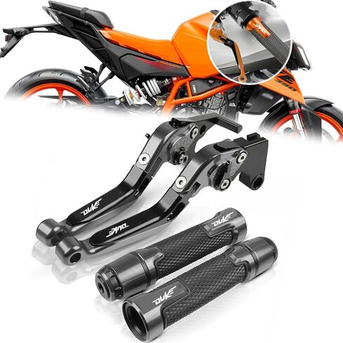 ل Duke 390 Duke 250 Duke 200 Duke 125 2025 قابل للتعديل للطي مخلب رافعة عدة سكوتر الفرامل مخلب رافعة مقبض Duke 390/250/200/125 2024-2025 دراجة نارية الملحقات (برتقالي أسود برتقالي) in Kuwait