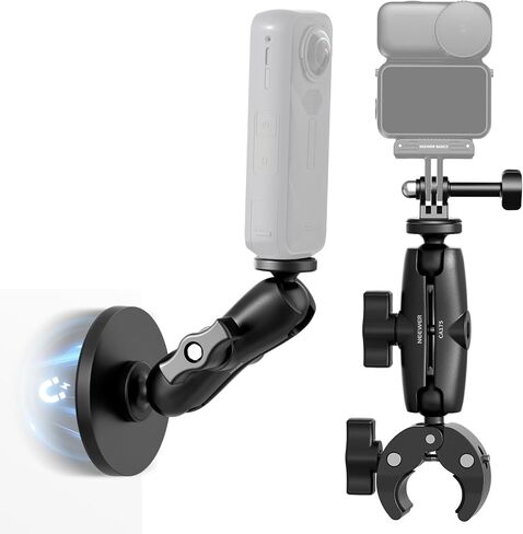 NEEWER Motorcycle Bike Handlebar Mount Compatible with GoPro DJI Osmo Action Cameras, Handle Bar Pole Clamp Holder with 360° Rotation for POV Video Recording, CA165 in Saudi Arabia
