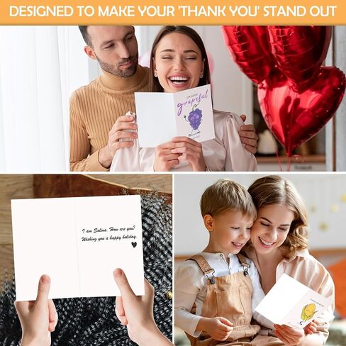 Premium Funny Thank You Cards Set of 20, 4x6 INCH Unique Teacher Appreciation Cards with Envelopes, Cute Notes for Kids Student, Blank Notecards with Envelopes & Matching Stickers, Graduation Gift in Kuwait