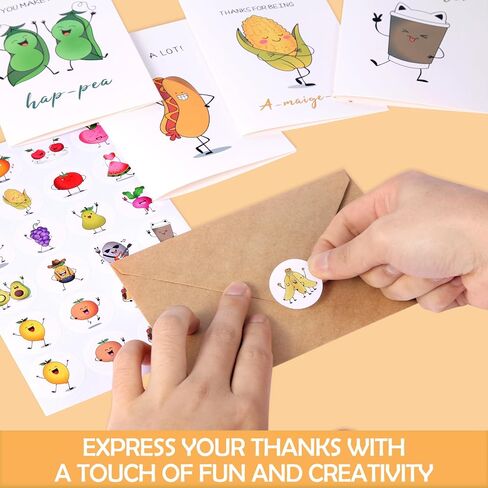 Premium Funny Thank You Cards Set of 20, 4x6 INCH Unique Teacher Appreciation Cards with Envelopes, Cute Notes for Kids Student, Blank Notecards with Envelopes & Matching Stickers, Graduation Gift in Kuwait