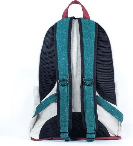 Dime Bags Large Backpack Made with 100% Nepali Hemp, Roomy Storage with Multi-Compartments & Hidden Pocket, Adjustable Shoulder Straps, Unisex Bag for Travel & Daily Use, Naturals Pioneer (Boho Cream) in Saudi Arabia
