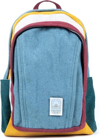Dime Bags Large Backpack Made with 100% Nepali Hemp, Roomy Storage with Multi-Compartments & Hidden Pocket, Adjustable Shoulder Straps, Unisex Bag for Travel & Daily Use, Naturals Pioneer (Boho Cream) in Saudi Arabia