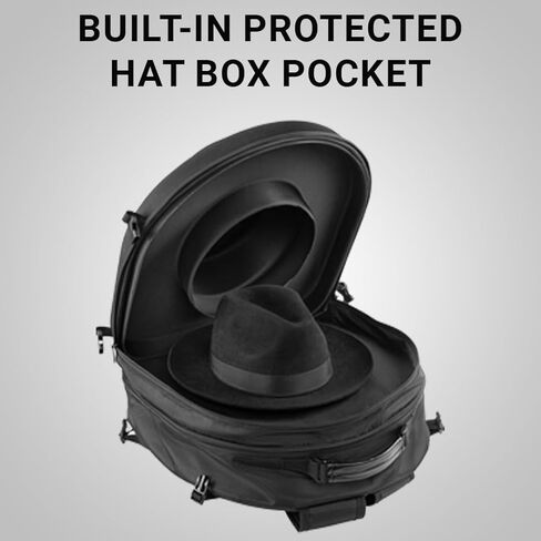 حقيبة ظهر Aish Tamid Hat مع حجرة مدمجة محمية للقبعة - حقيبة سفر ممتازة للقبعات والتيفيلين والسيفوريم | معدات سفر يهودية خفيفة الوزن لليشيفا ورحلات الشابوس والاستخدام اليومي in Kuwait