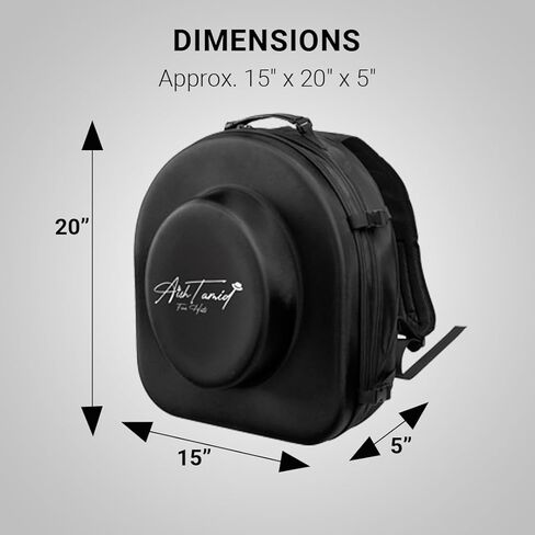 حقيبة ظهر Aish Tamid Hat مع حجرة مدمجة محمية للقبعة - حقيبة سفر ممتازة للقبعات والتيفيلين والسيفوريم | معدات سفر يهودية خفيفة الوزن لليشيفا ورحلات الشابوس والاستخدام اليومي in Kuwait