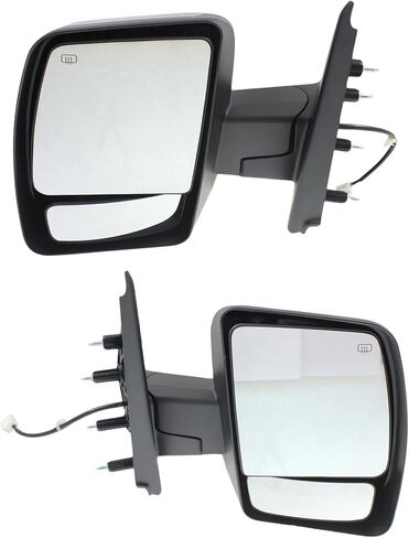 Garage-Pro Driver & Passenger Side Power Heated Mirrors for Nissan NV2500 NV3500 NV1500 2012-2021 Manual Fold With Spotter Glass; Without Signal Light Chrome in Saudi Arabia
