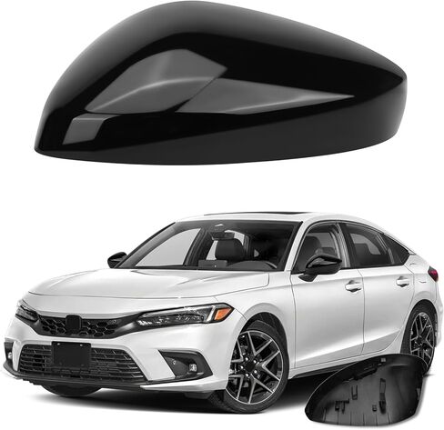 متوافق مع Honda Civic 11th Gen 2022 2023 2024 LX EX EX-L Si Sedan غطاء مرآة جانبية رياضية، غطاء مرآة جانبي للراكب الأيمن بدون إشارة الانعطاف in Kuwait