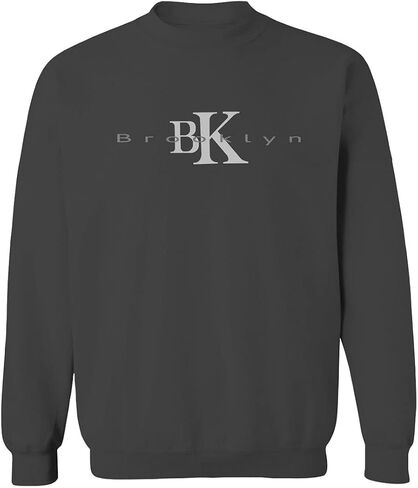 0407. Street Wear BK Brooklyn NY NYC New York Fonts Men's Crewneck Sweatshirt in Saudi Arabia
