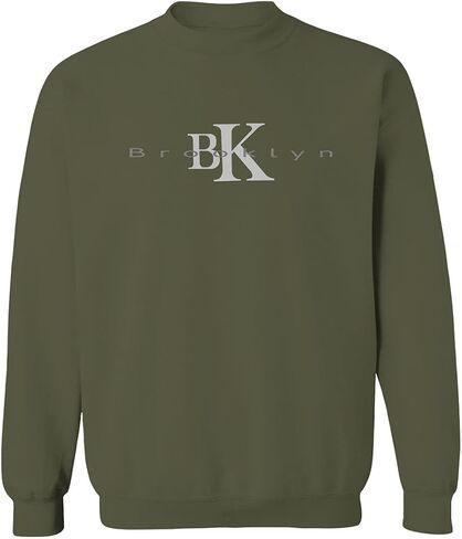 0407. Street Wear BK Brooklyn NY NYC New York Fonts Men's Crewneck Sweatshirt in Saudi Arabia