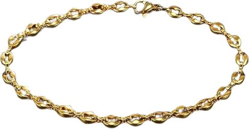 Width 4.5mm Coffee Beans Chain Bracelet Two tone color Stainless Steel Pulseras For Men Women Jewelry in Saudi Arabia